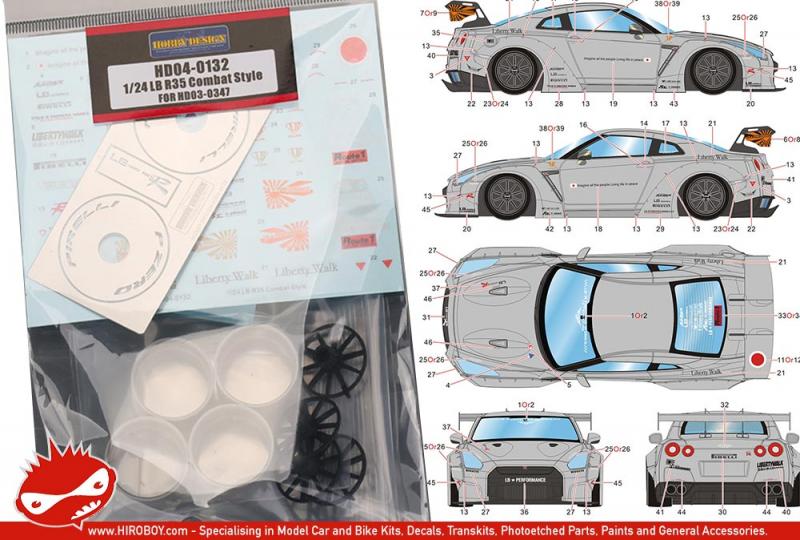 1:24 LB Performance Nissan GT-R R35 Combat Style Parts for HD03-0347(  HD04-0132) HD04-0132 Hobby Design