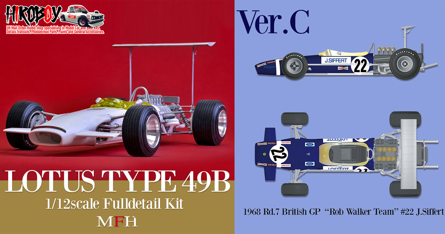 1:12 Lotus 49B Full Detail Kit : Ver.C : 1968 Rd.7 British GP Winner “Rob  Walker Team” #22 J.Siffert, MFH K724